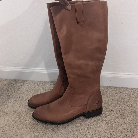 👢NWT $199 Børn Shaunie Saddler Leather Knee High Brown Boot Size 9M - Picture 6 of 14